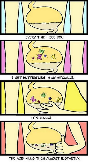 Идиомы в английском: бабочки в животе