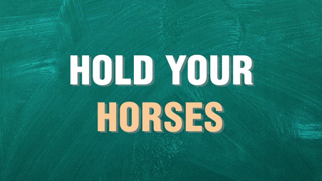 to hold your horses выражение на английском языке